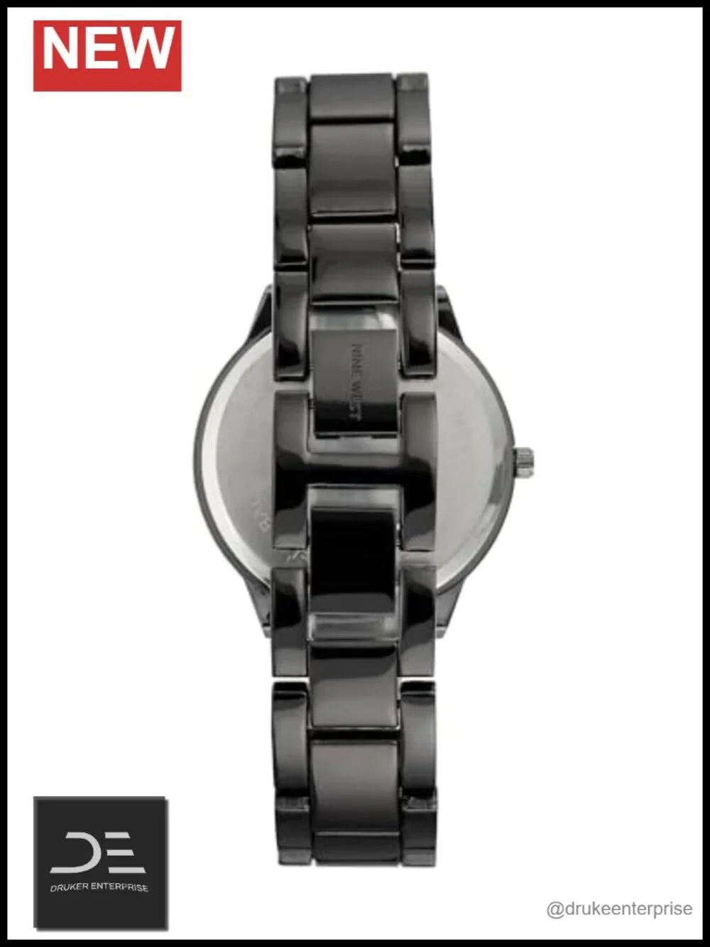 Women's Gunmetal Bracelet Watch with Mineral Crystal